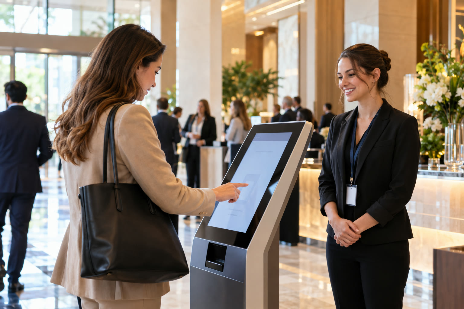 Digital check-in kiosk at an event